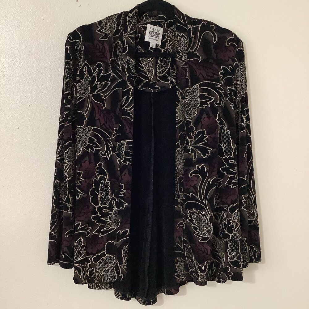 Vintage 90s Whimsigoth Witchy Dark Romantic Fairy Grunge Open Jacket Sz 8 Formal